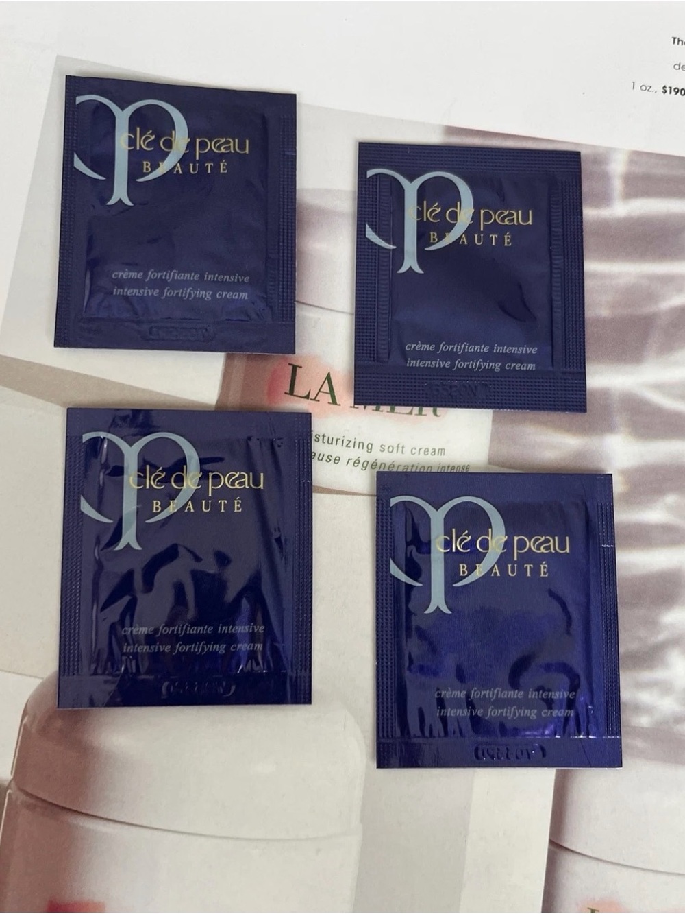 4x Cle de Peau Beaute Intensive Fortifying Cream Trial Size 0.02oz/0.6ml=2.4ml